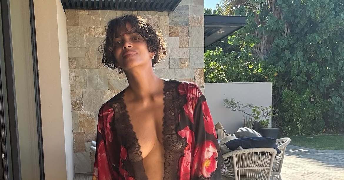 Halle Berry Stuns in Braless Lace Look Ahead of Turning 60